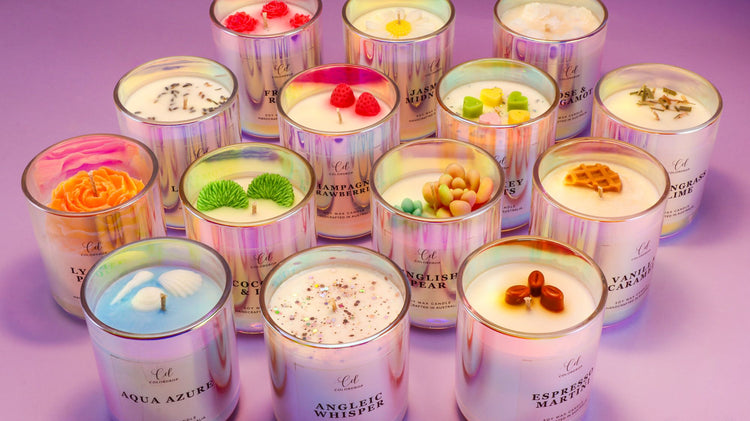 Soy Candle in elegant glass jar with variety of fragrances