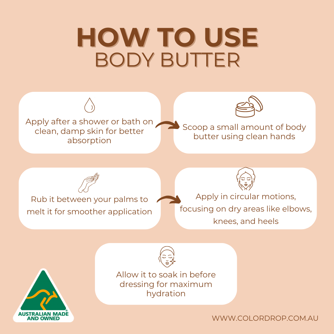 Instructions on how to use body butter.