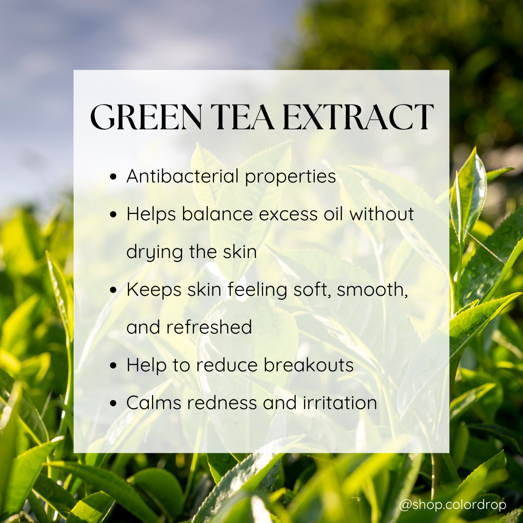 Green tea extract in face cream