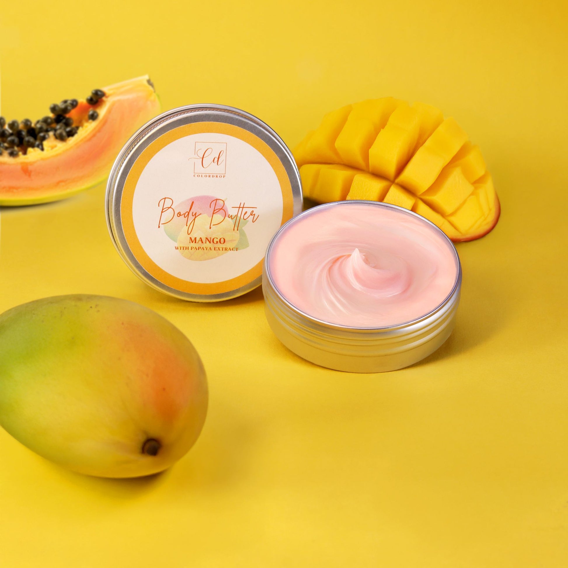 Mango Papaya Body butter with natural papaya extract to improve skin glow