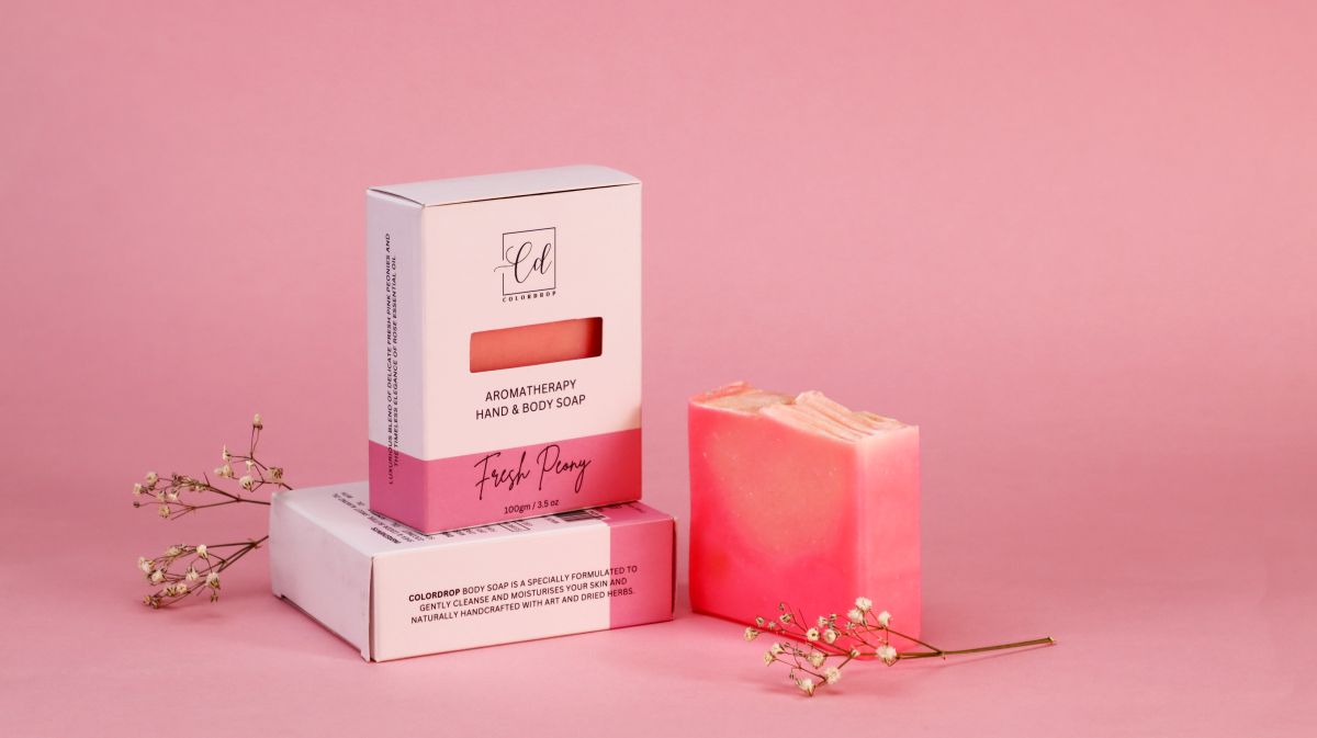 Fresh Peony pink soap with natural ingredients