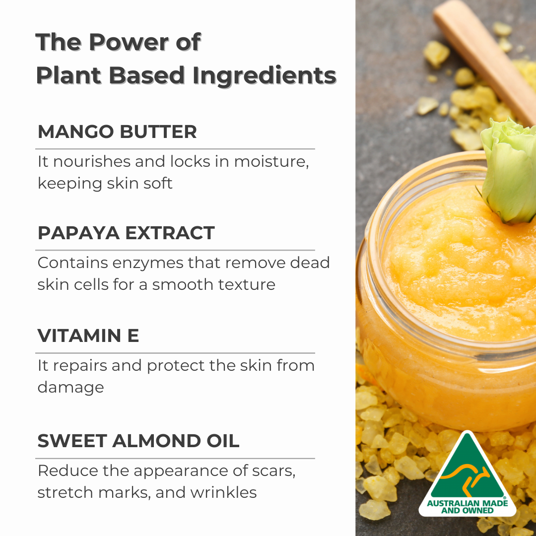 The power of mango butter, papaya extract and vitamin E