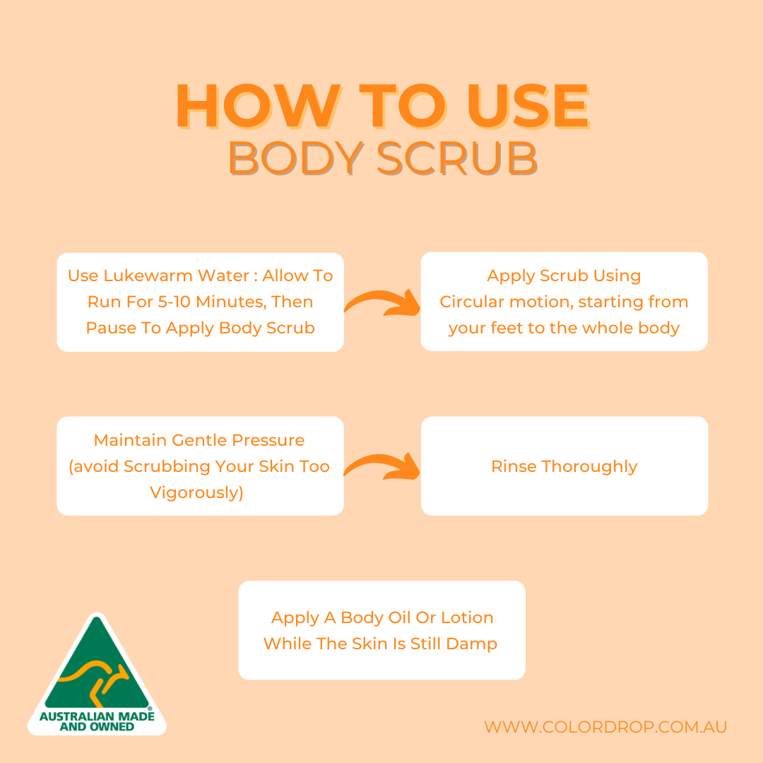 Instructions on how to use body scrub.