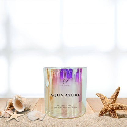 Aqua Azure Soy scented candle for aromatherapy and fresh aroma of room.