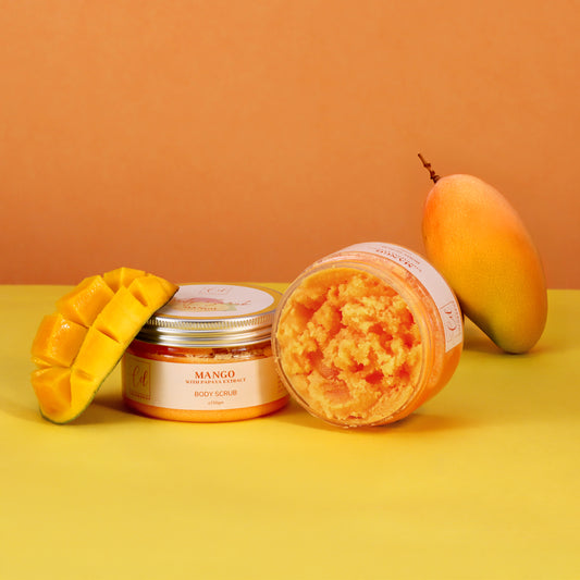 Mango Papaya Body scrub for exfoliate and bighting skin