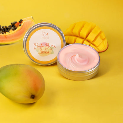 Mango Papaya Body butter with natural papaya extract to improve skin glow