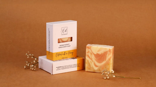 Artisan oat milk and honey soap for gentle cleansing, perfect for daily indulgence